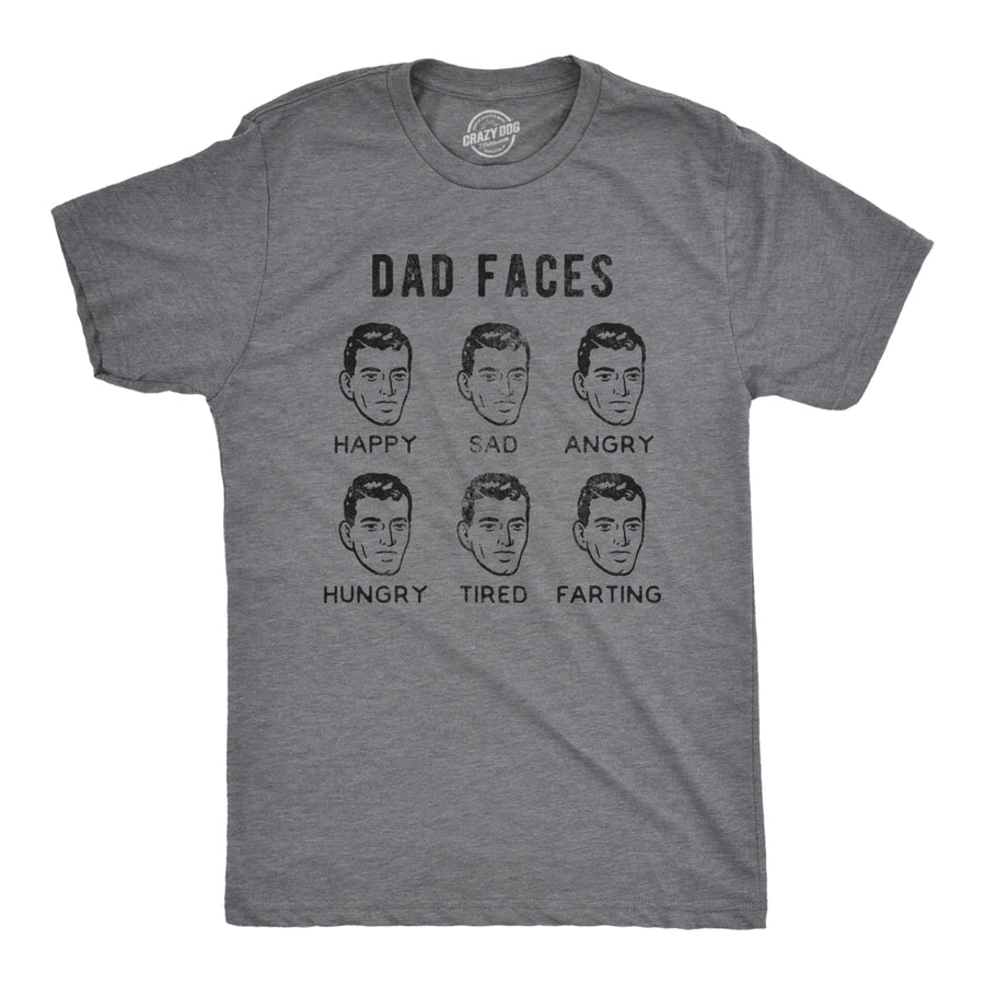 Mens Dad Faces Tshirt Funny Fathers Day Sarcastic Emotions Chart Graphic Novelty Tee Image 1