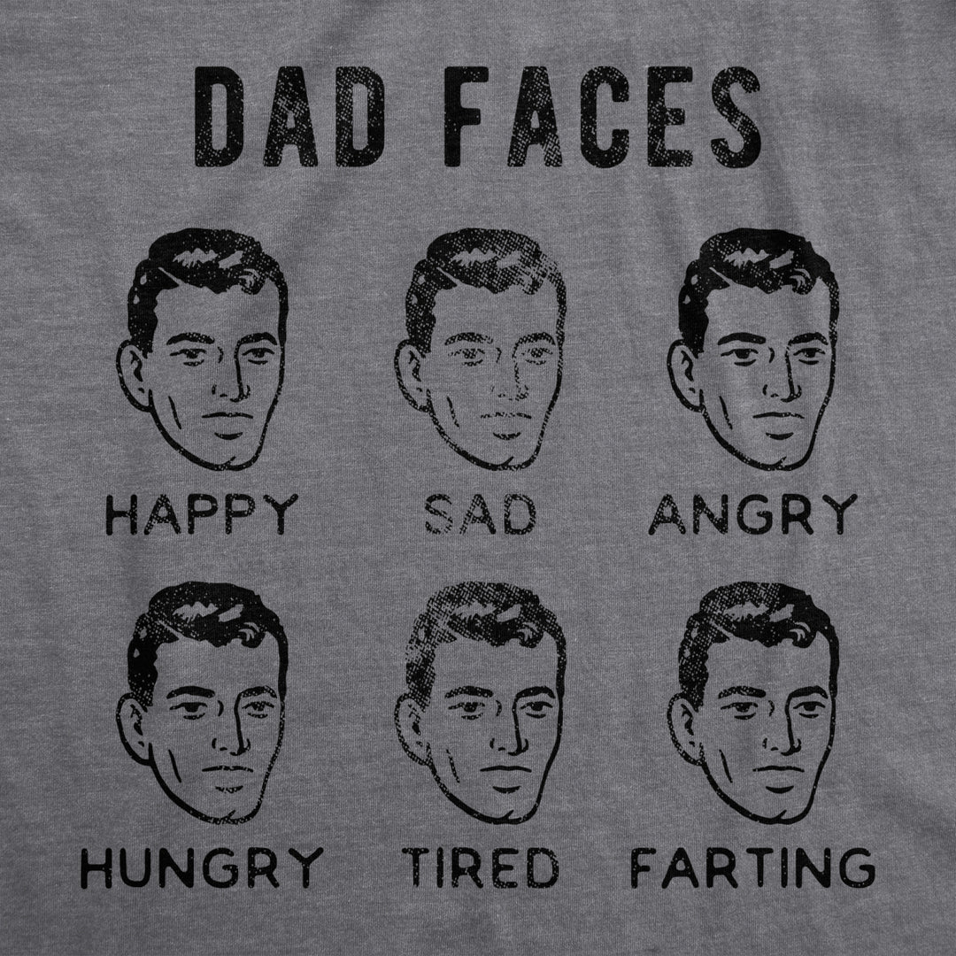 Mens Dad Faces Tshirt Funny Fathers Day Sarcastic Emotions Chart Graphic Novelty Tee Image 2