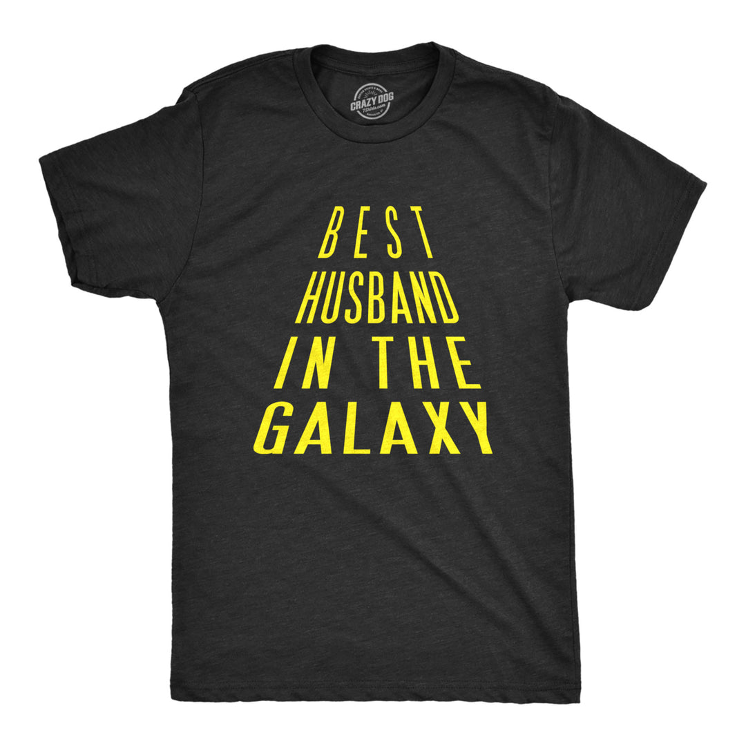 Mens Best Husband In The Galaxy Funny Nerdy Love Valentines Day T shirt Image 1