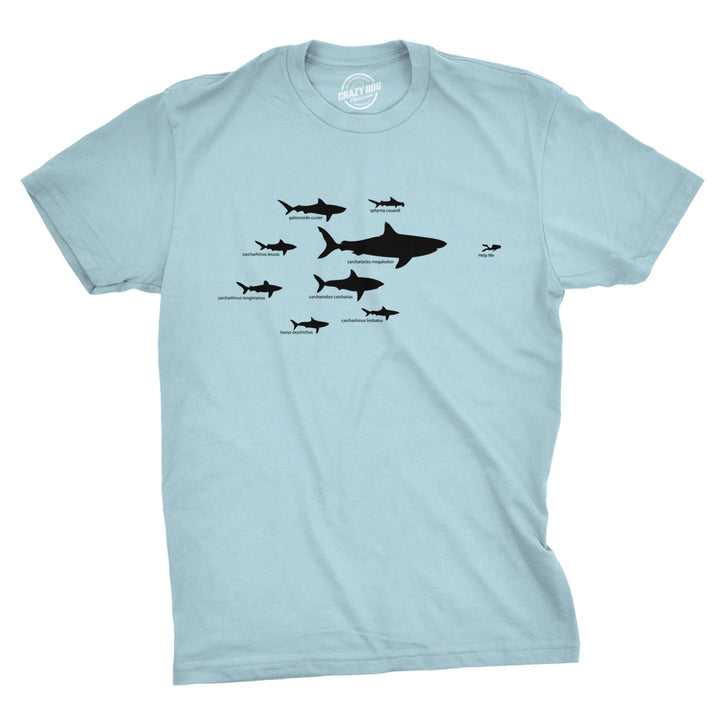 Mens Shark Hierarchy Chart T Shirt Funny Science Ocean Tee For Guys Image 1