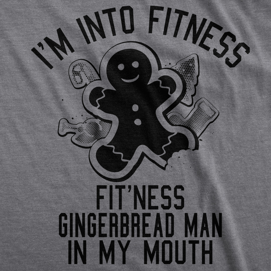 Womens Fitness Gingerbread In My Mouth T shirt Funny Christmas Xmas Image 2