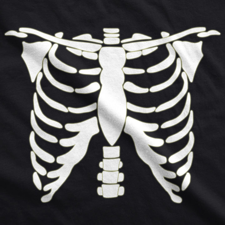 Mens Glowing Skeleton Rib Cage Cool Halloween Costume Tshirt Glow in the Dark Tee Image 2