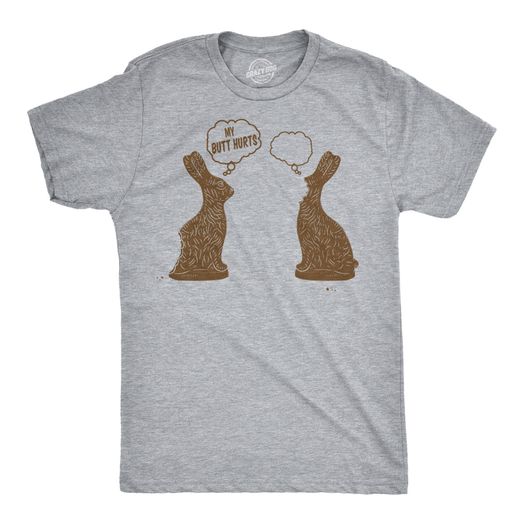 Mens Faceless Chocolate Bunny Funny Half Eaten Easter Gift Adult Gift T Shirt Image 1