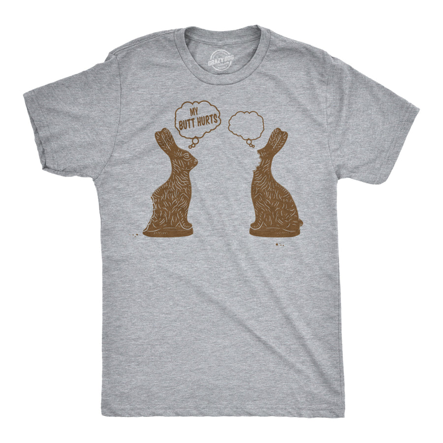 Mens Faceless Chocolate Bunny Funny Half Eaten Easter Gift Adult Gift T Shirt Image 1