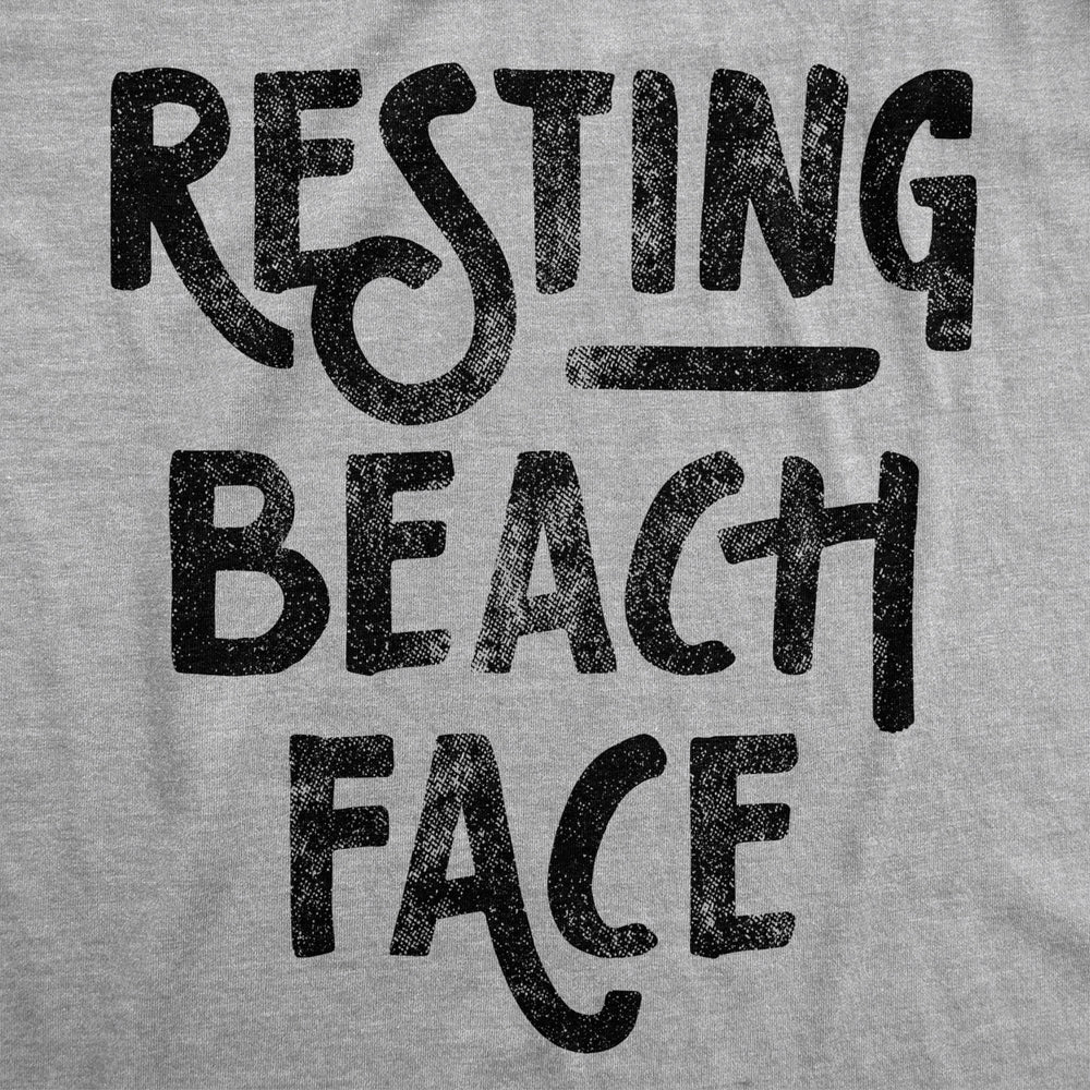 Womens Fitness Tank Resting Beach Face Tanktop Funny Spring Break Vacation Ocean Graphic Shirt Image 2