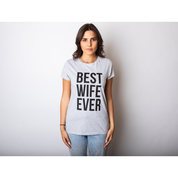 Womens Best Wife Ever T Shirt Cute Graphic Tee for Mom Funny Cool Sarcastic Top Image 4