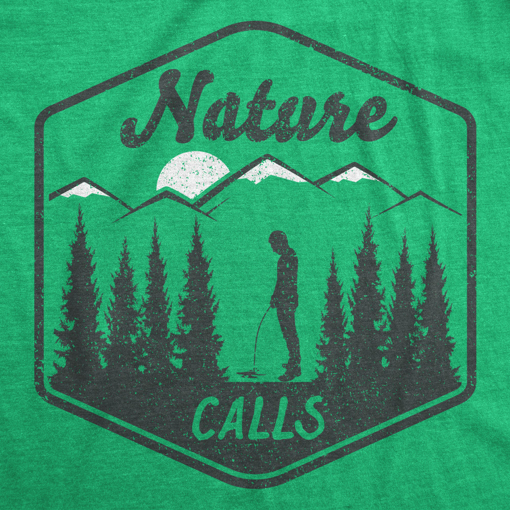 Mens Nature Calls Tshirt Funny Camping Tee Image 2