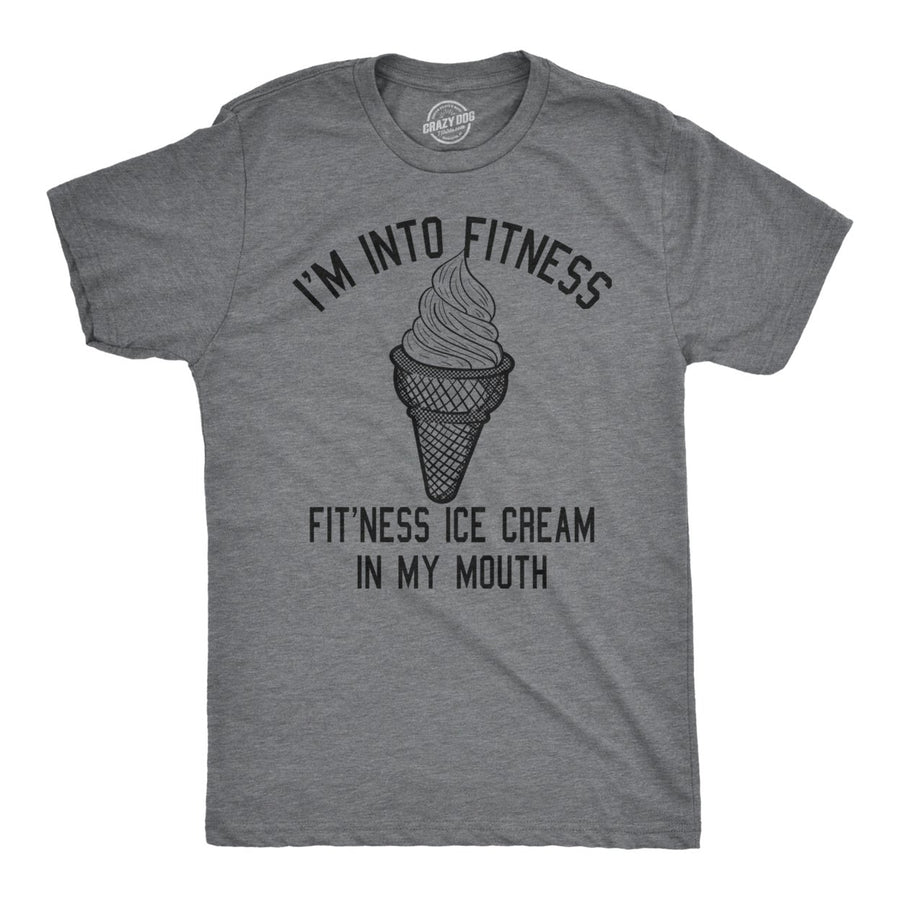 Mens Fitness Ice Cream In My Mouth Tshirt Funny Sweets Workout Desert Tee Image 1