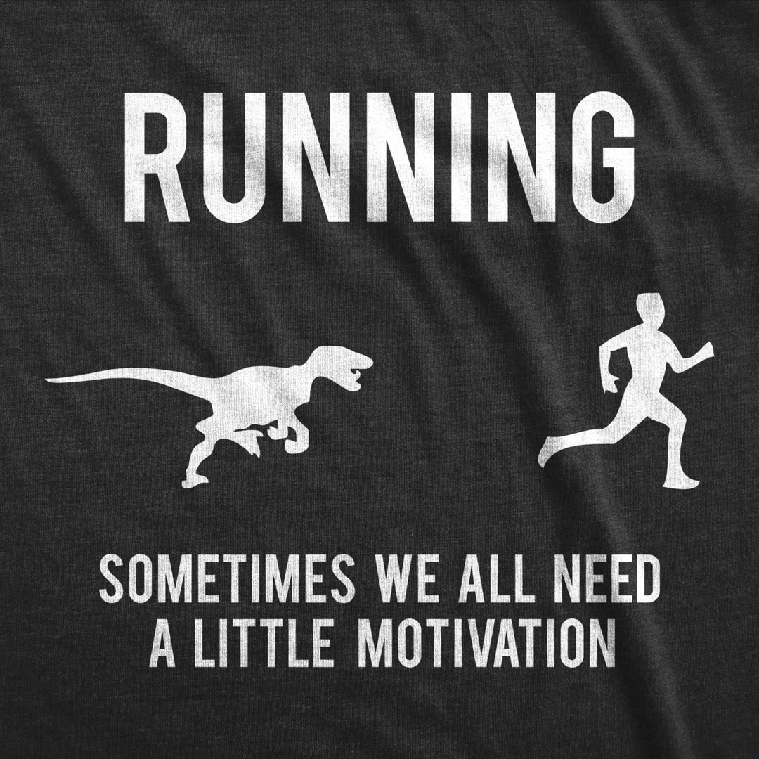 Mens Running Motivation Raptor Chase T Shirt Funny Dinosaur Tee Nerdy Graphic Image 2