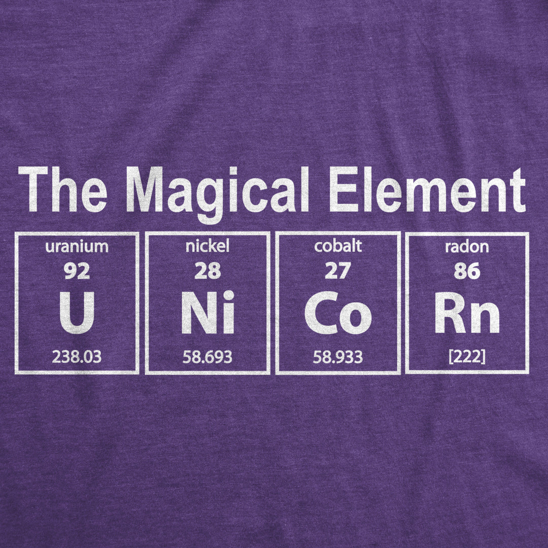 Womens Unicorn The Magical Element Tshirt Funny Science Tee Image 2