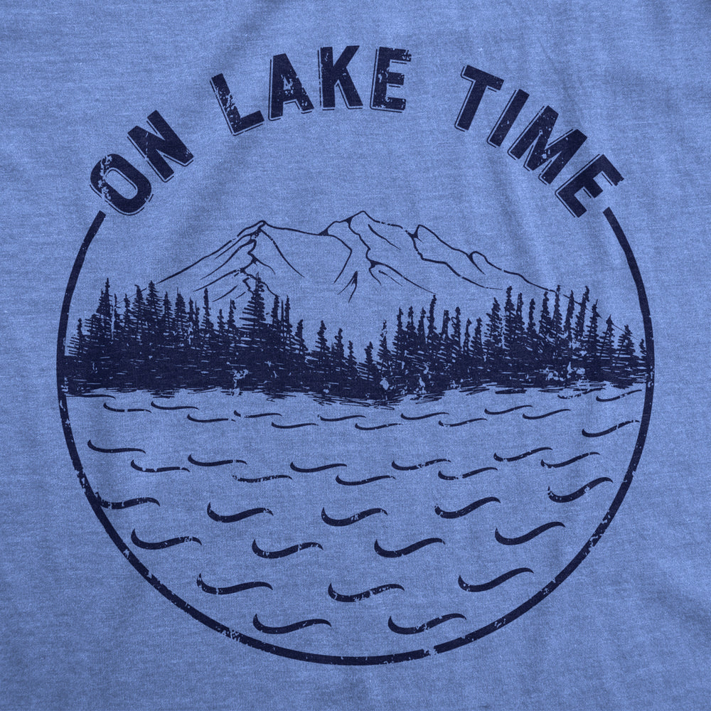 Mens On Lake Time Tshirt Cool Outdoor Camping Tee For Guys Image 2