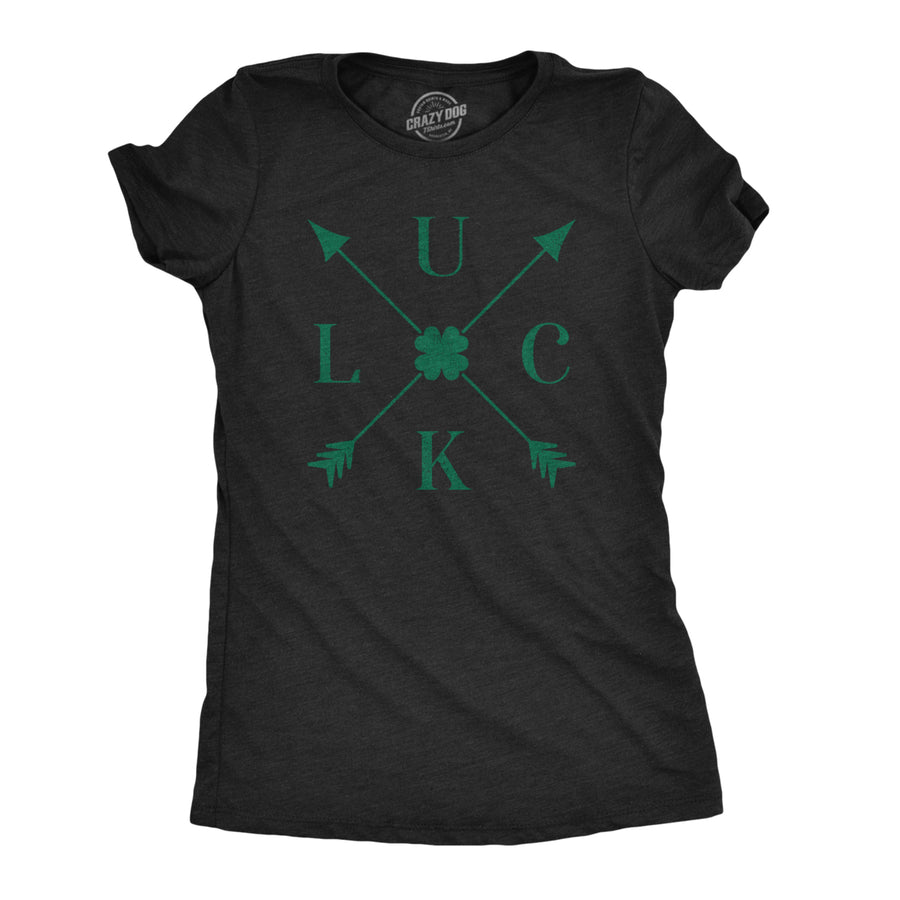 Womens Luck Arrows T Shirt Cute Shamrock Saint Patricks Day Patty Outfit Irish Image 1