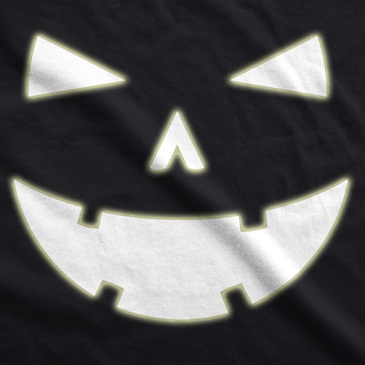 Mens Happy Tooth Glowing Pumpkin Face Glow In The Dark Halloween Tee Image 2