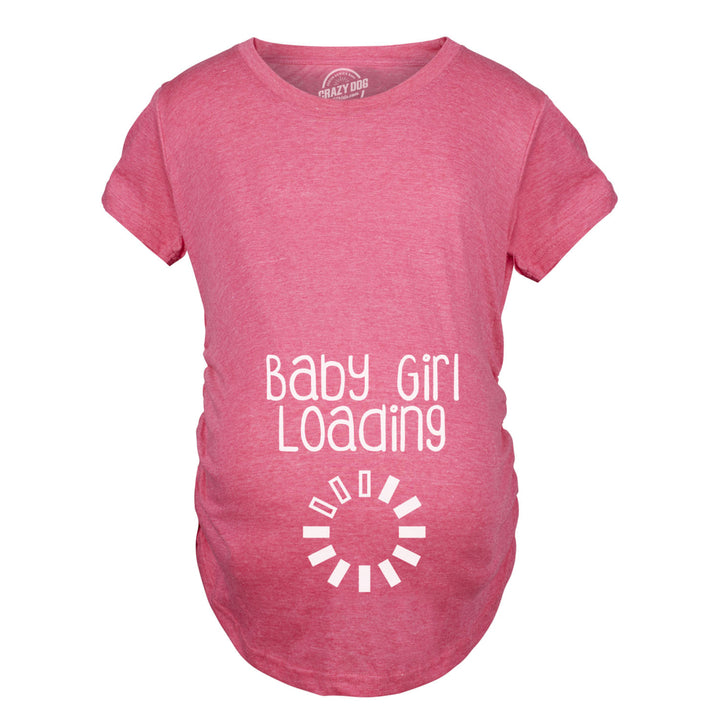 Maternity Baby Girl Loading T shirt Funny Pregnancy Announcement Reveal Cool Tee Image 2