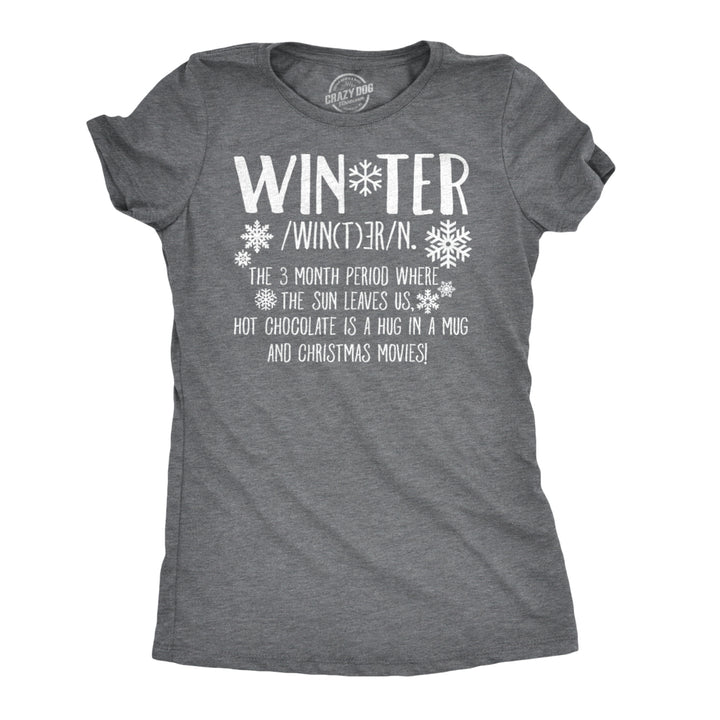 Womens Winter Definition Funny Christmas English T shirt for Ladies Image 1