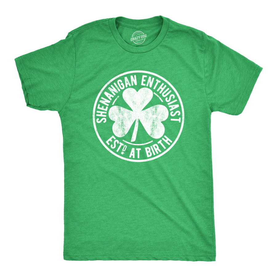 Mens Shenanigan Enthusiast T Shirt Funny Saint Patricks Day St Patty Irish Tee Image 1