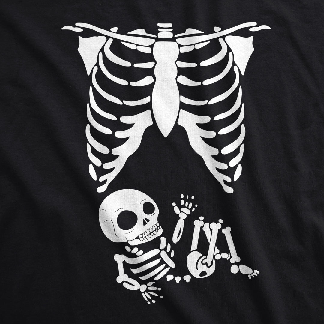 Maternity Skeleton Baby T Shirt Funny Cute Pregnancy Halloween Tee Announcement Image 4