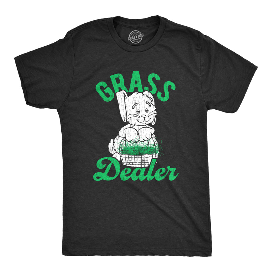 Mens Grass Dealer Tshirt Funny Easter Bunny Basket Holdiay Novelty Tee Image 1