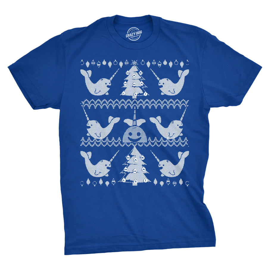 Narwhal Ugly Christmas Sweater Save the Narwhals Holiday Shirt For Guys Xmas Image 1