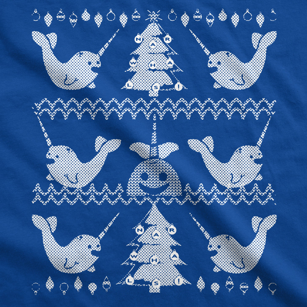 Narwhal Ugly Christmas Sweater Save the Narwhals Holiday Shirt For Guys Xmas Image 2