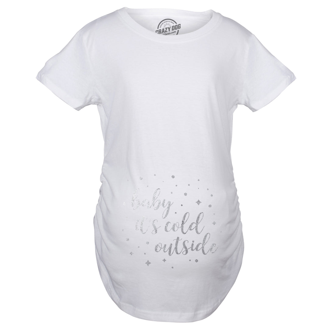 Maternity Baby Its Cold Outside Pregnancy Tshirt Classic Christmas Song Tee Image 4