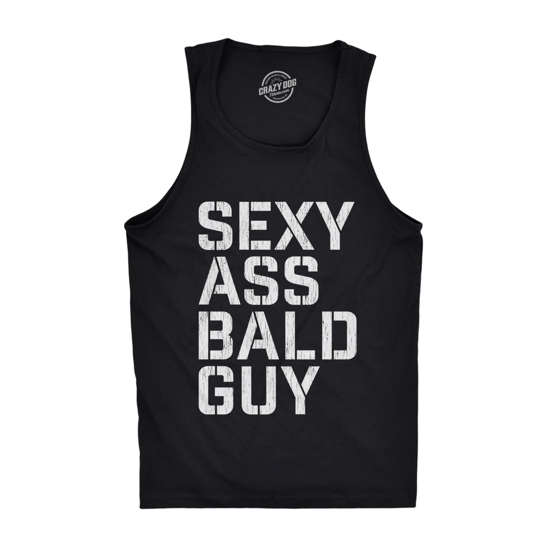 Mens Sexy Ass Bald Guy Fitness Tank Funny Father's Day Dad Husband Grandpa Gift Novelty Tanktop Image 1