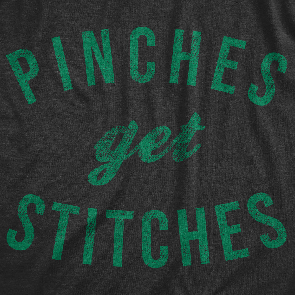 Mens Pinches Get Stitches T Shirt Funny Saint Patricks Day Novelty Patty Tee Image 2