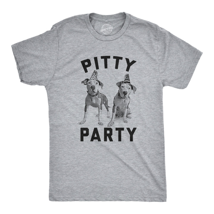 Mens Pitty Party T Shirt Cute Pitbull Dog Tee Gift for Pet Owner Image 1