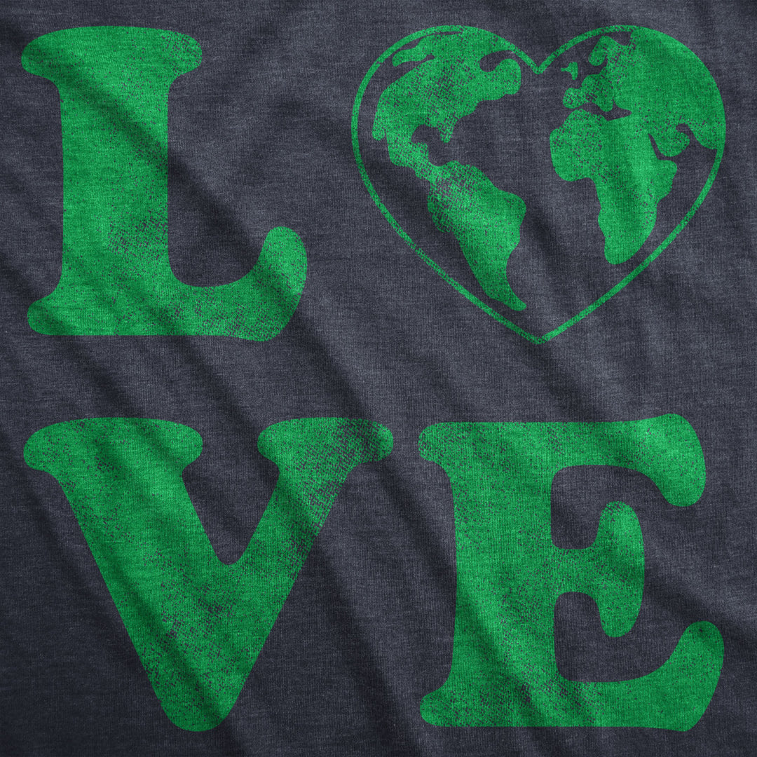 Womens Love Planet Earth Tshirt Cute Environmental Awareness Tee Image 2