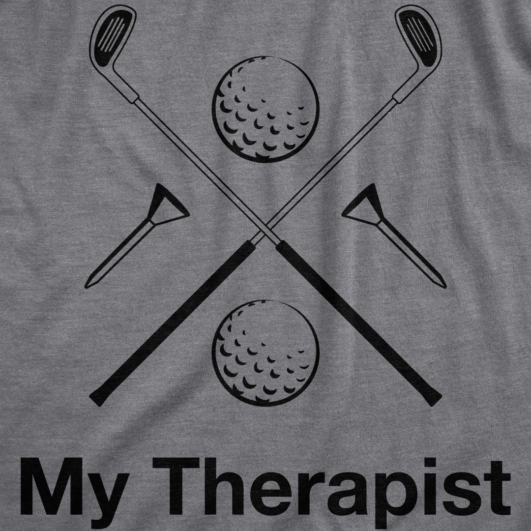 Womens My Therapist Golf T shirt Funny Sports Activity Golfing Graphic Novelty Image 2