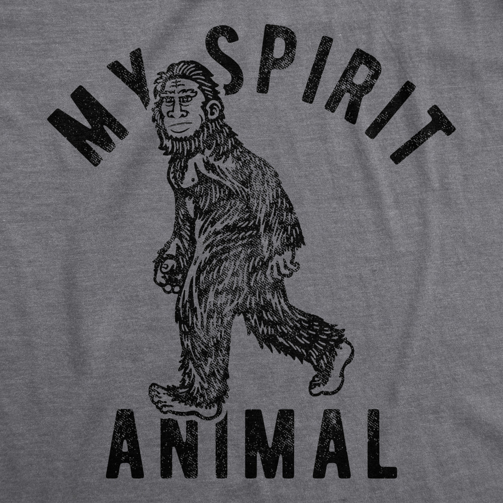 Mens My Spirit Animal: Bigfoot Tshirt Funny Sasquatch Sarcastic Graphic Novelty Tee Image 2