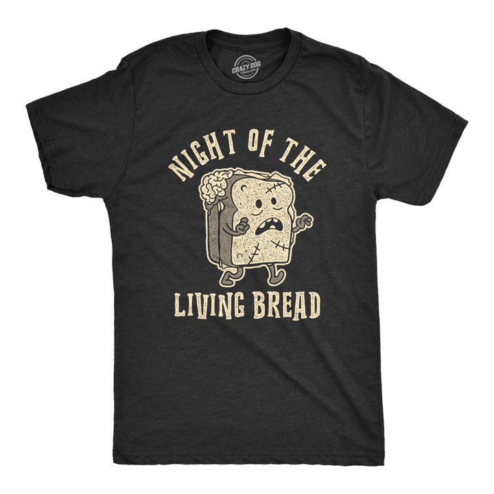 Mens Night Of The Living Bread Tshirt Funny Halloween Zombie Carbs Graphic Tee Image 1