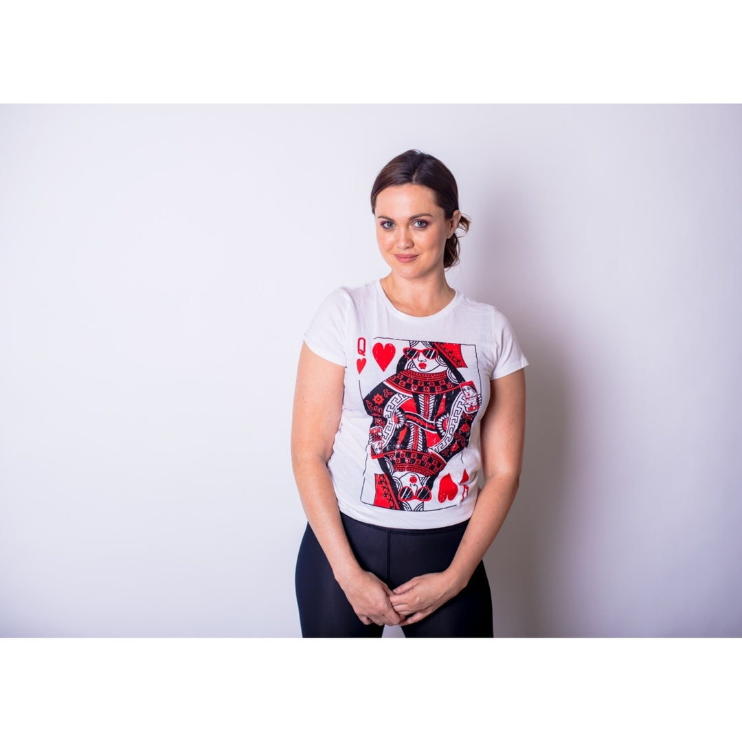 Womens Queen Of Hearts T shirt Funny Vintage Graphic Cool Cute Tee for Ladies Image 7