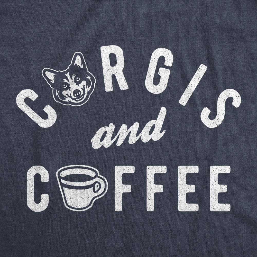 Mens Corgis And Coffee Tshirt Cute Pet Dog Lover Small Breed Adorable Graphic Tee Image 2