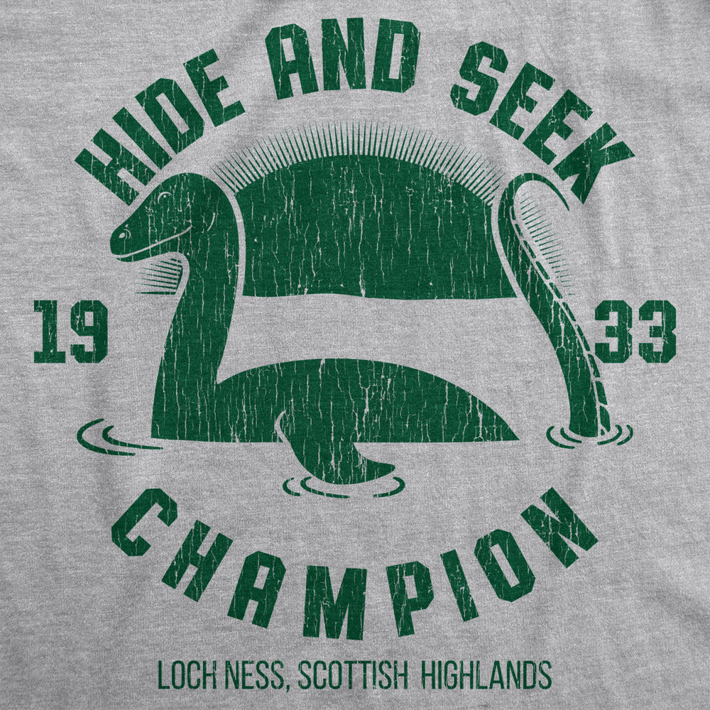 Womens Hide And Seek Champion Loch Ness Monster Tshirt Funny Sea Creature Graphic Tee Image 2