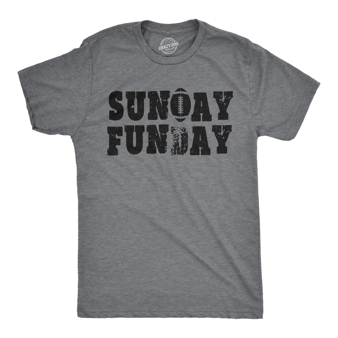 Mens Sunday Funday Vintage Football Sports Weekend Partying T shirt Image 1