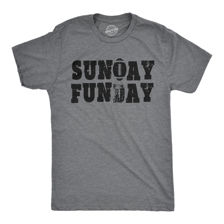 Mens Sunday Funday Vintage Football Sports Weekend Partying T shirt Image 1