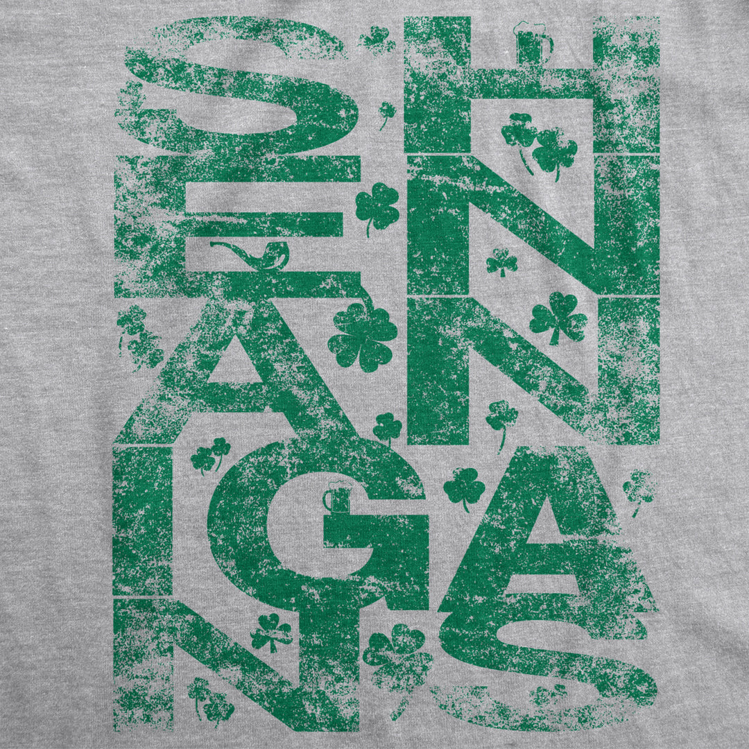 Mens Shenanigans Covered In Clovers Vintage Irish Shamrock St Pattys Tshirt Image 2