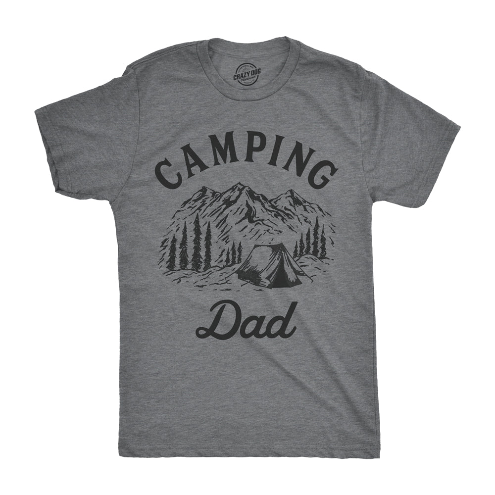 Mens Camping Dad Tshirt Cool Outdoor Vacation Fathers Day Tee Image 1