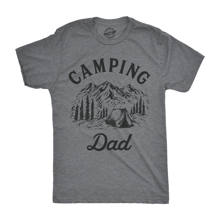 Mens Camping Dad Tshirt Cool Outdoor Vacation Fathers Day Tee Image 1