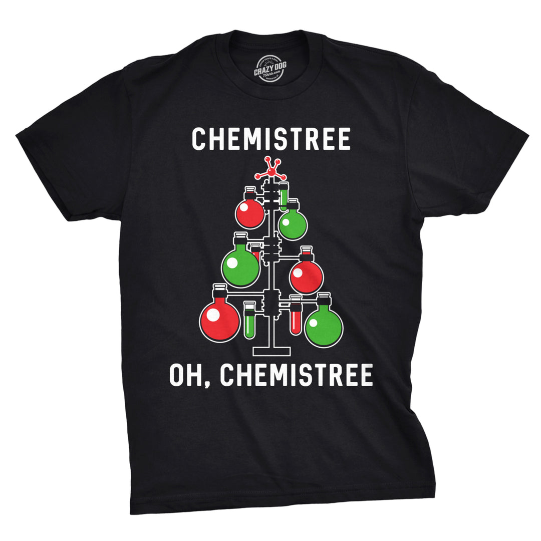 Mens Chemistree T shirt Funny Chemistry Science Christmas Nerdy Graphic Cool Tee Image 1