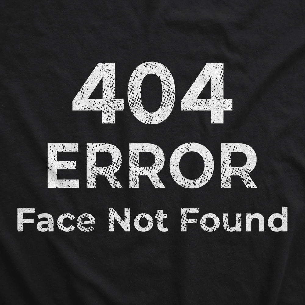 404 Error Face Not Found Face Mask Funny Internet Humor Nose And Mouth Covering Image 2