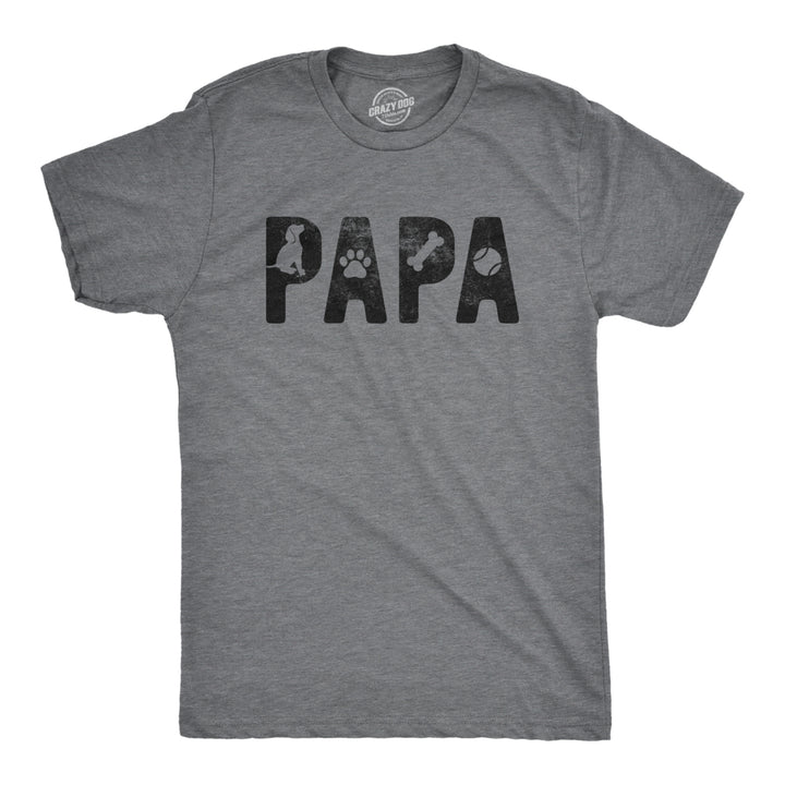 Mens Papa Dog Tshirt Funny Pet Puppy Dog Grandpa Graphic Novelty Tee Image 1