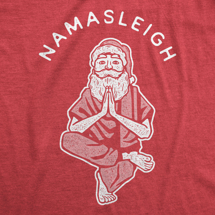 Mens Namasleigh Tshirt Funny Namaste Yoga Meditation Santa Sleigh Christmas Tee Image 2