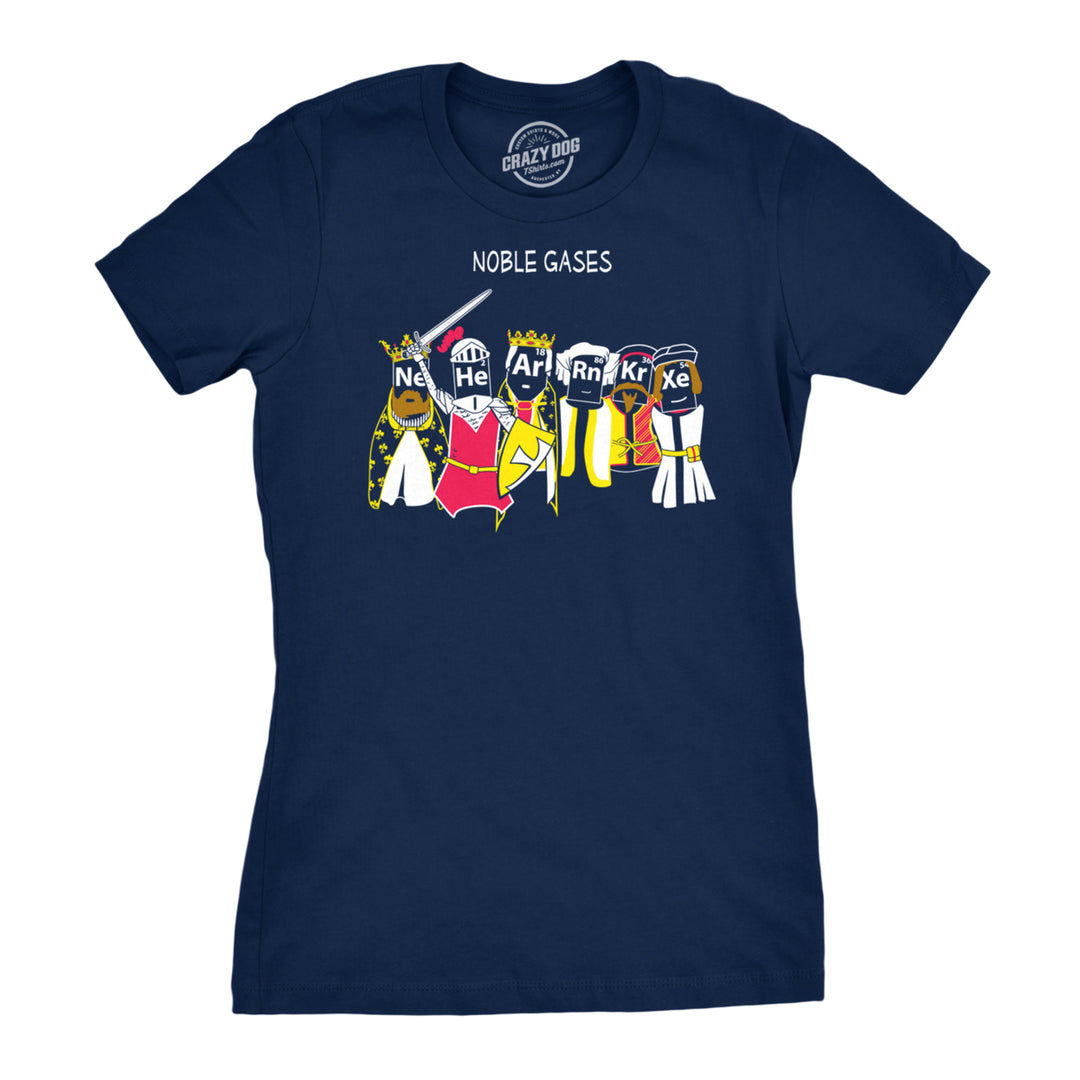 Womens Noble Gases Science T Shirt Funny Nerdy Tee for Geeks Cool Graphic Image 1