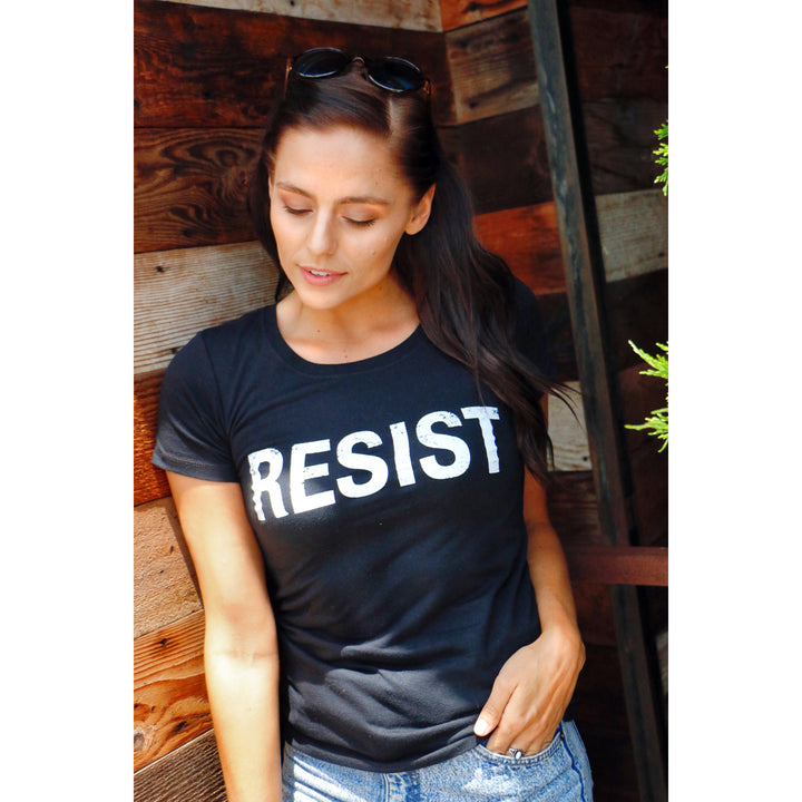 Womens Resist T Shirt Political Anti Authority Protest Tee Rebel Rally March Tee Image 6