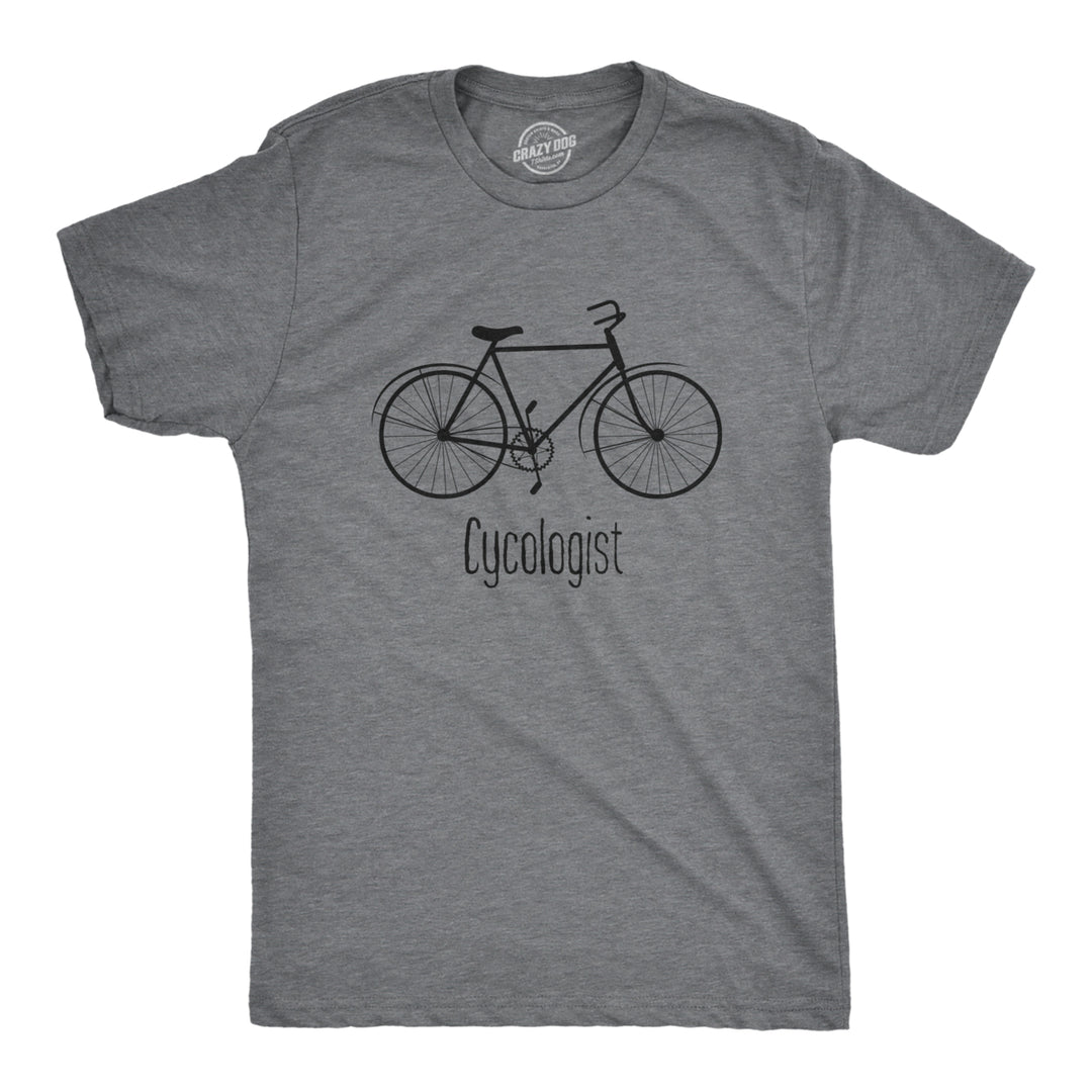 Mens Cycologist Funny Psychology Biking Cyclist Novelty Sarcasm Graphic T Shirt Image 1