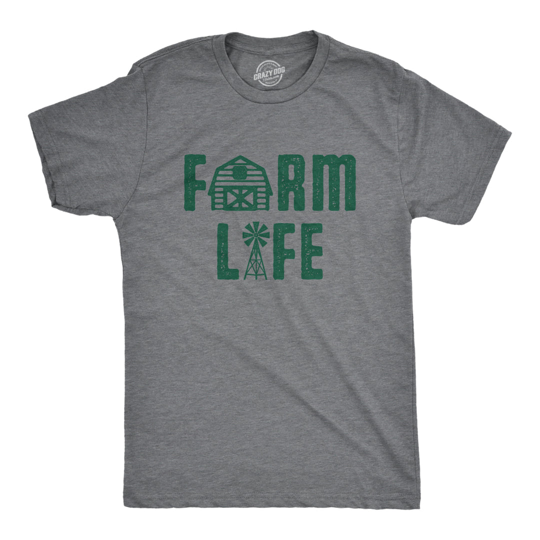 Mens Farm Life Tshirt Funny Country Lifestyle Graphic Novelty Tee Image 1