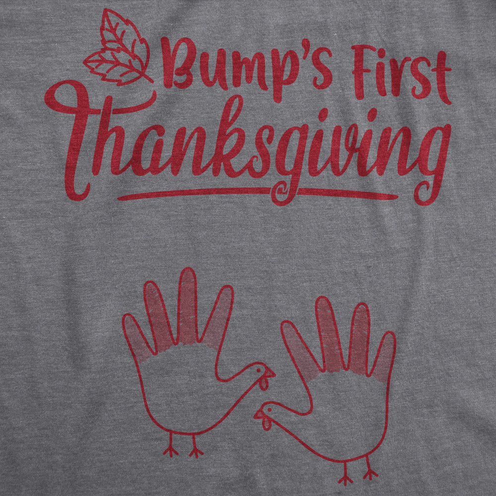 Maternity Bumps First Thanksgiving Tshirt Cute Funny Turkey Day Pregnancy Tee Image 2