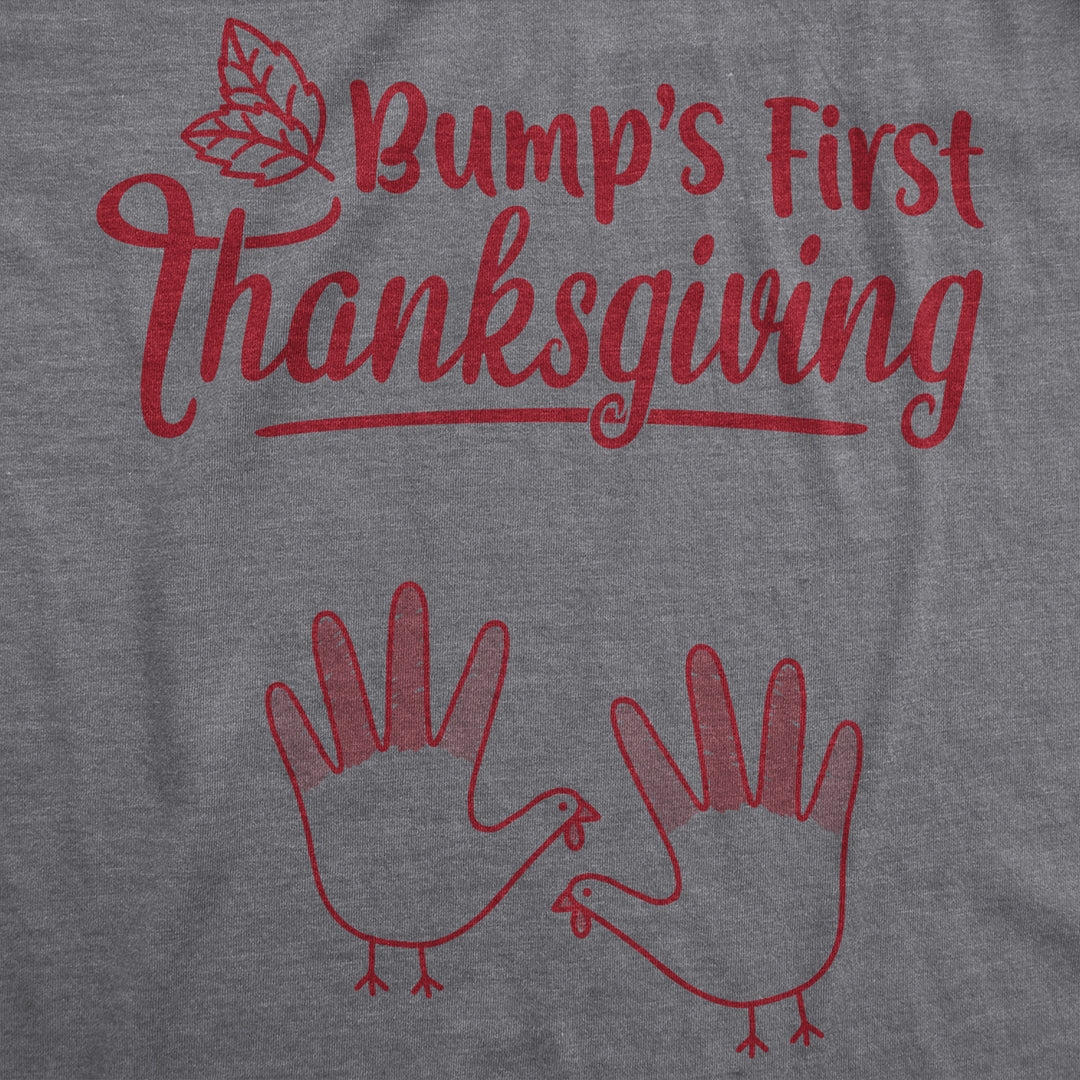 Maternity Bumps First Thanksgiving Tshirt Cute Funny Turkey Day Pregnancy Tee Image 2